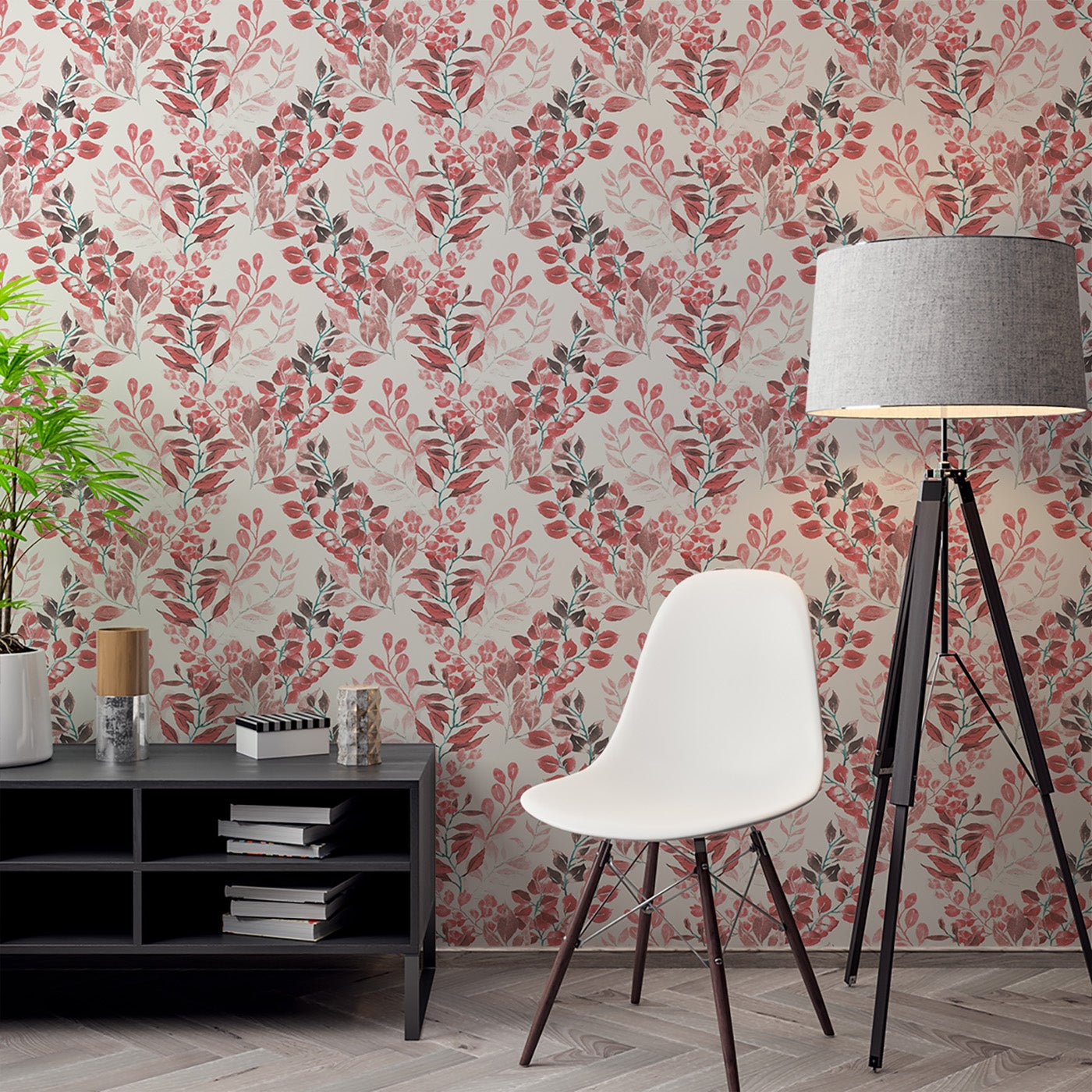 Floral & Leaves Wallpaper WAL1877-F