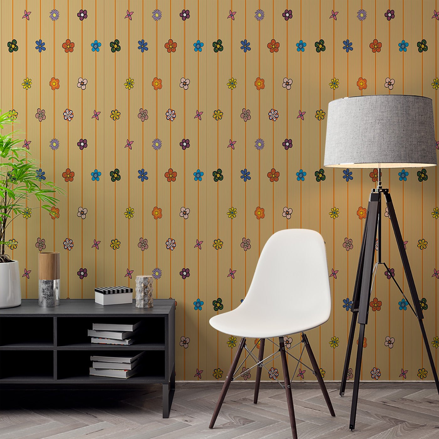 Floral & Leaves Wallpaper WAL1878-F