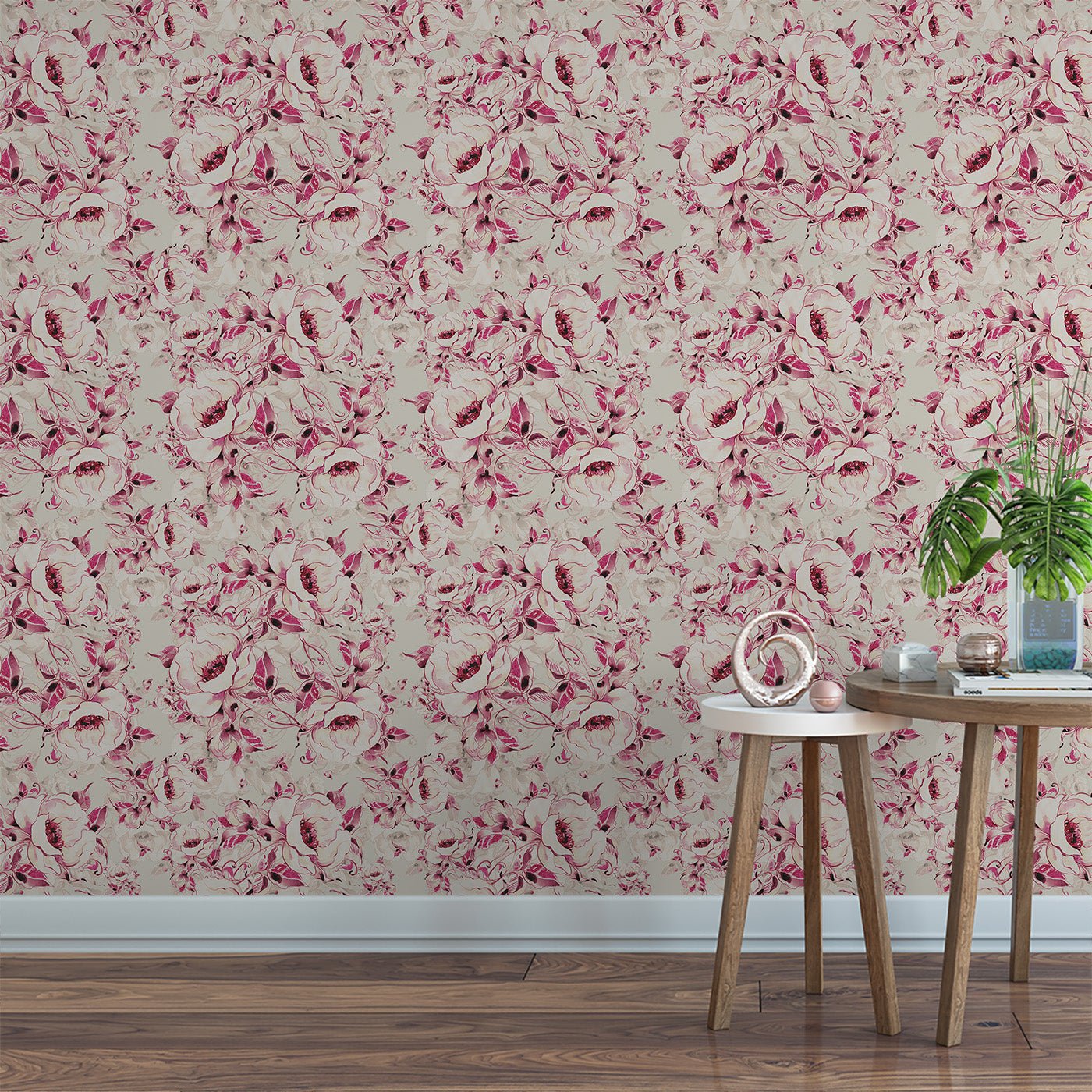 Floral & Leaves Wallpaper WAL1879-F