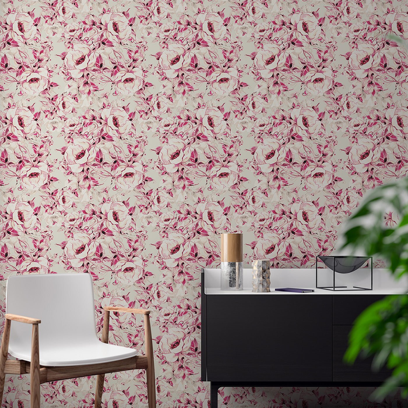 Floral & Leaves Wallpaper WAL1879-F