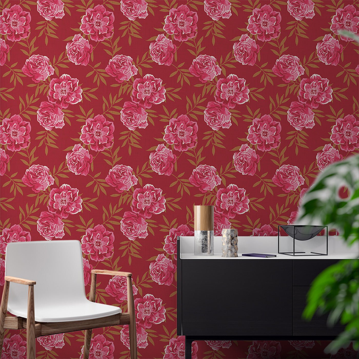 Floral & Leaves Wallpaper WAL1881-F