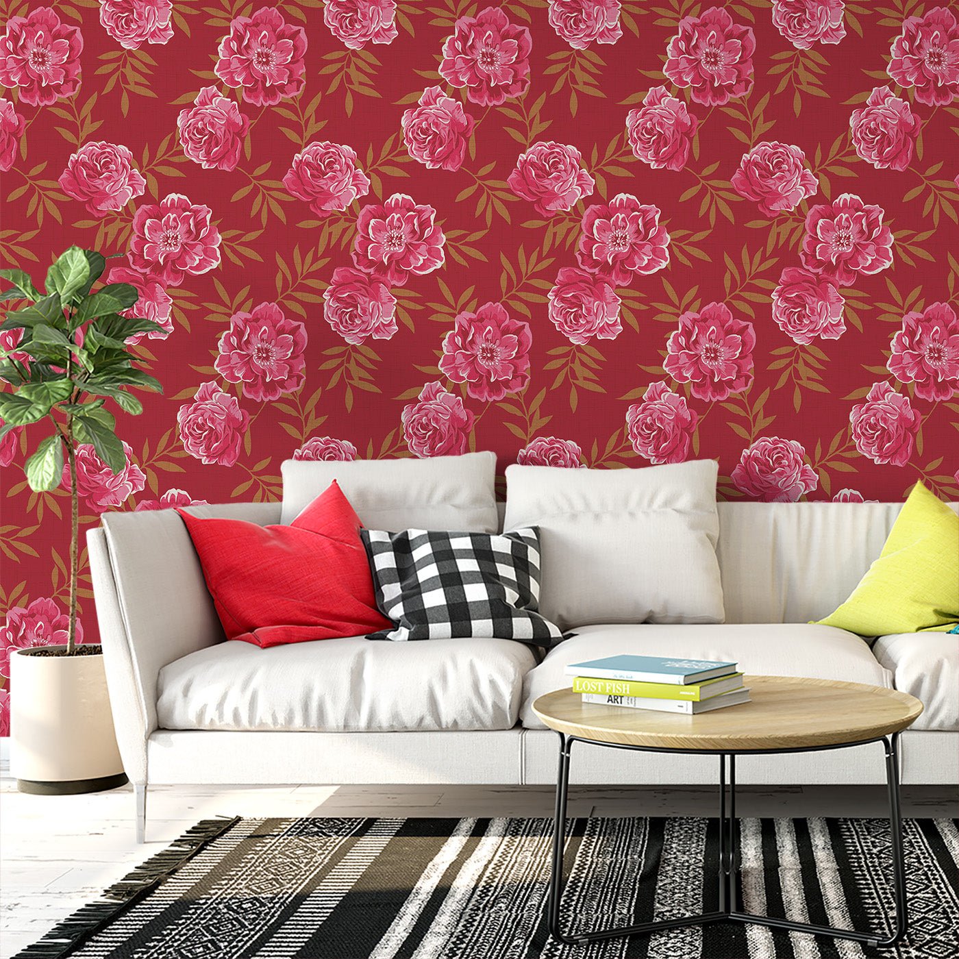 Floral & Leaves Wallpaper WAL1881-F