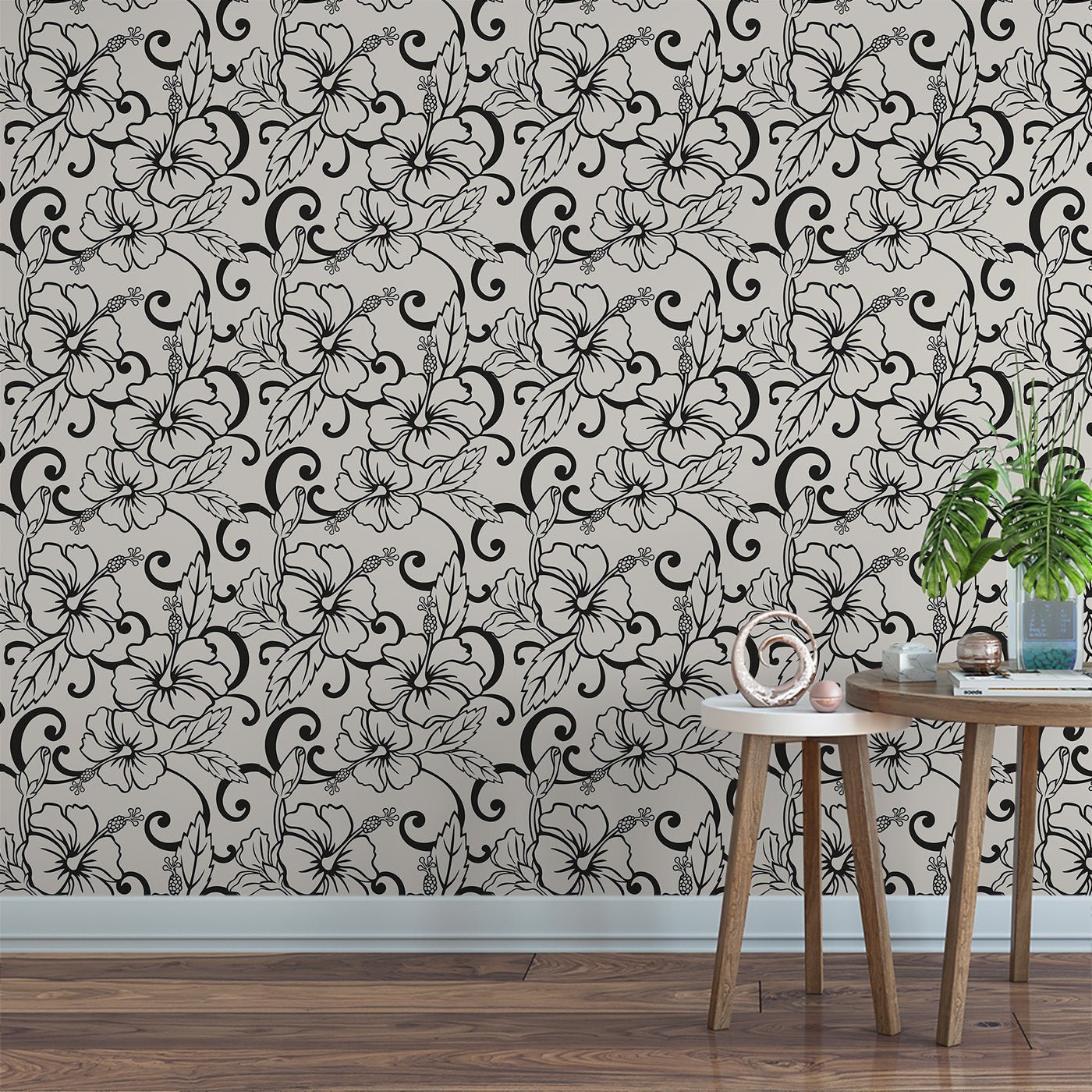 Floral & Leaves Wallpaper WAL1882-F