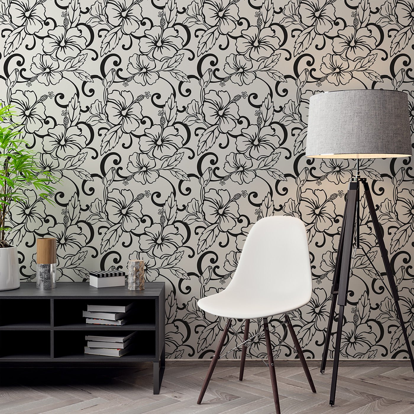 Floral & Leaves Wallpaper WAL1882-F