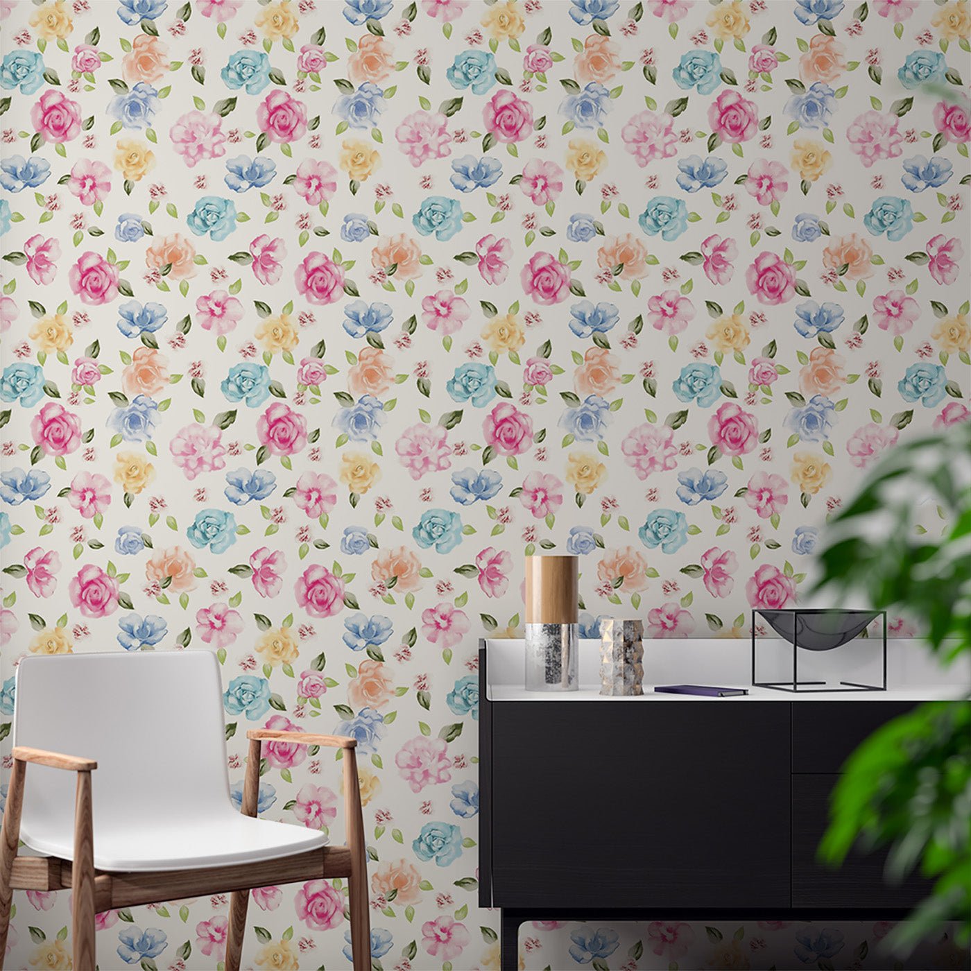 Floral & Leaves Wallpaper WAL1883-F