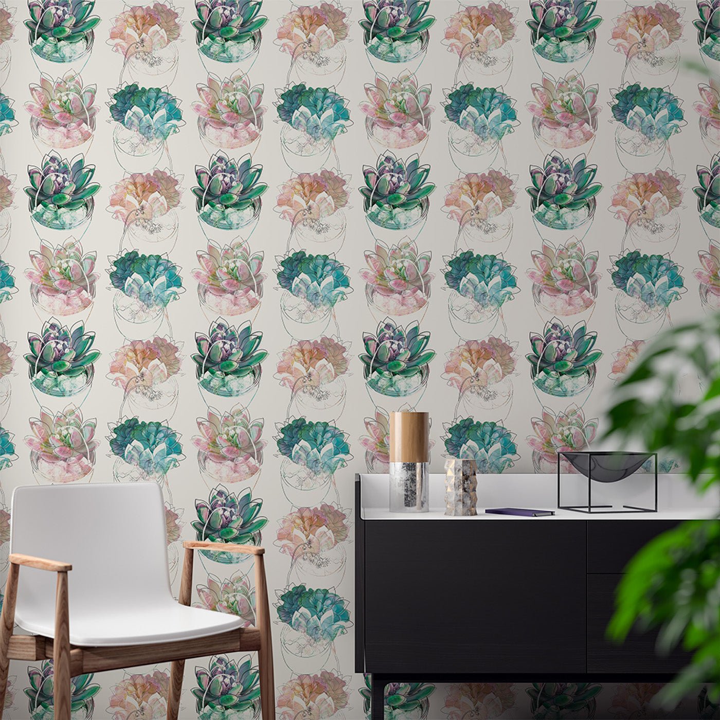 Floral & Leaves Wallpaper WAL1884-F