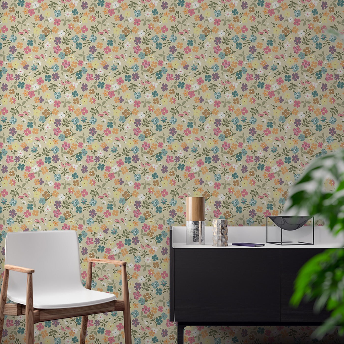 Floral & Leaves Wallpaper WAL1885-F