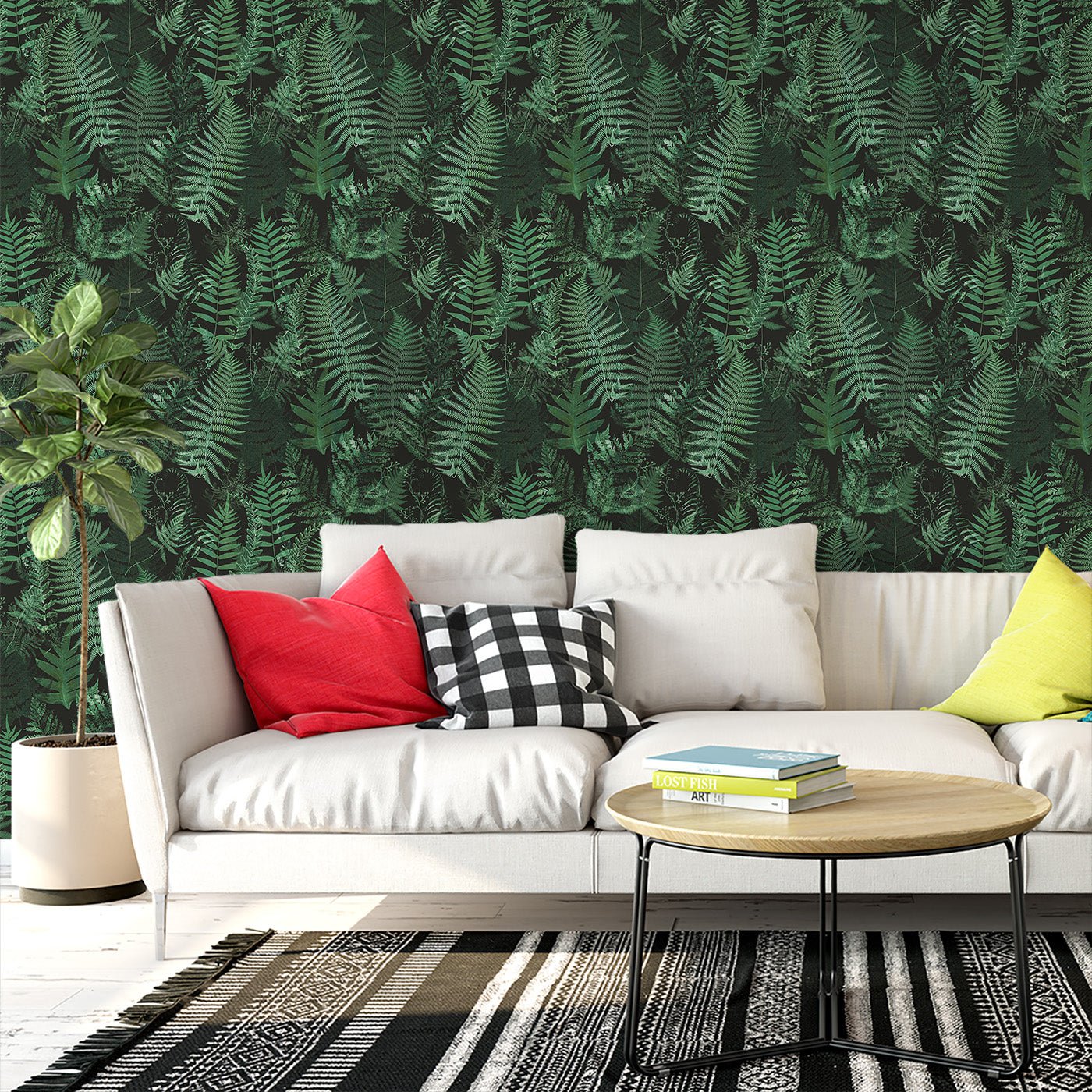 Floral & Leaves Wallpaper WAL1886-F