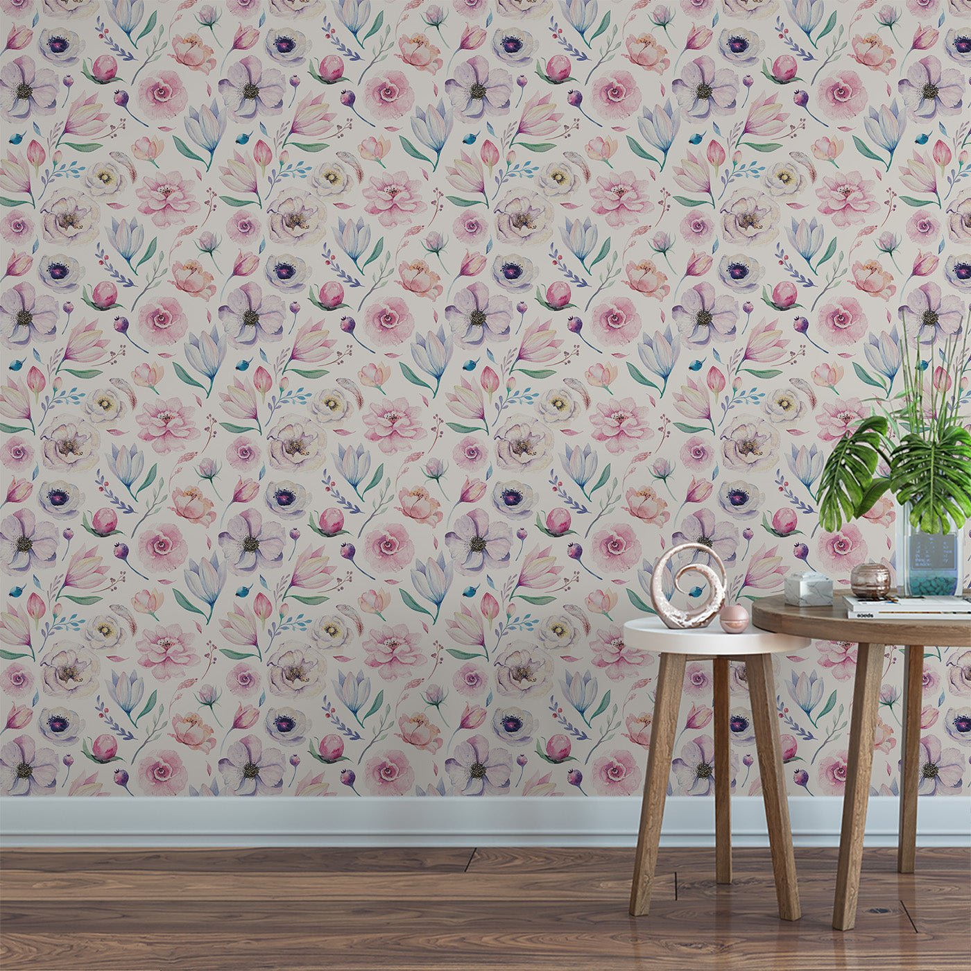 Floral & Leaves Wallpaper WAL1887-F