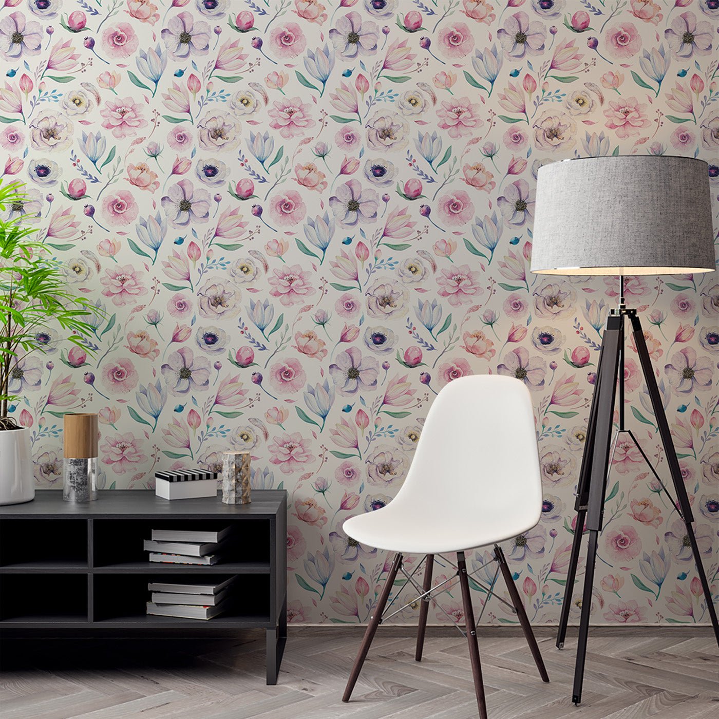 Floral & Leaves Wallpaper WAL1887-F