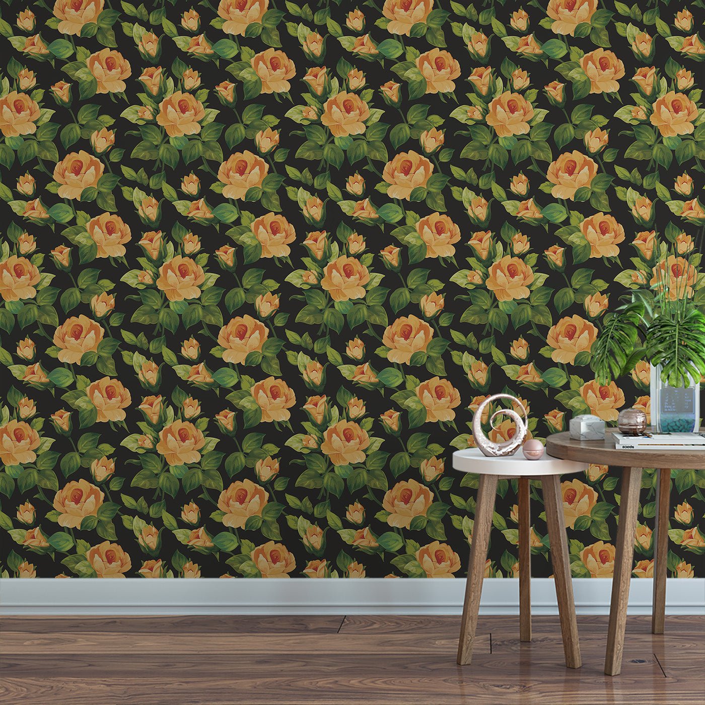 Floral & Leaves Wallpaper WAL1888-F