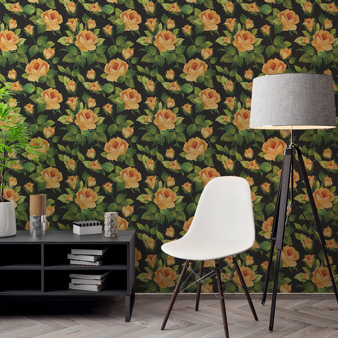 Floral & Leaves Wallpaper WAL1888-F