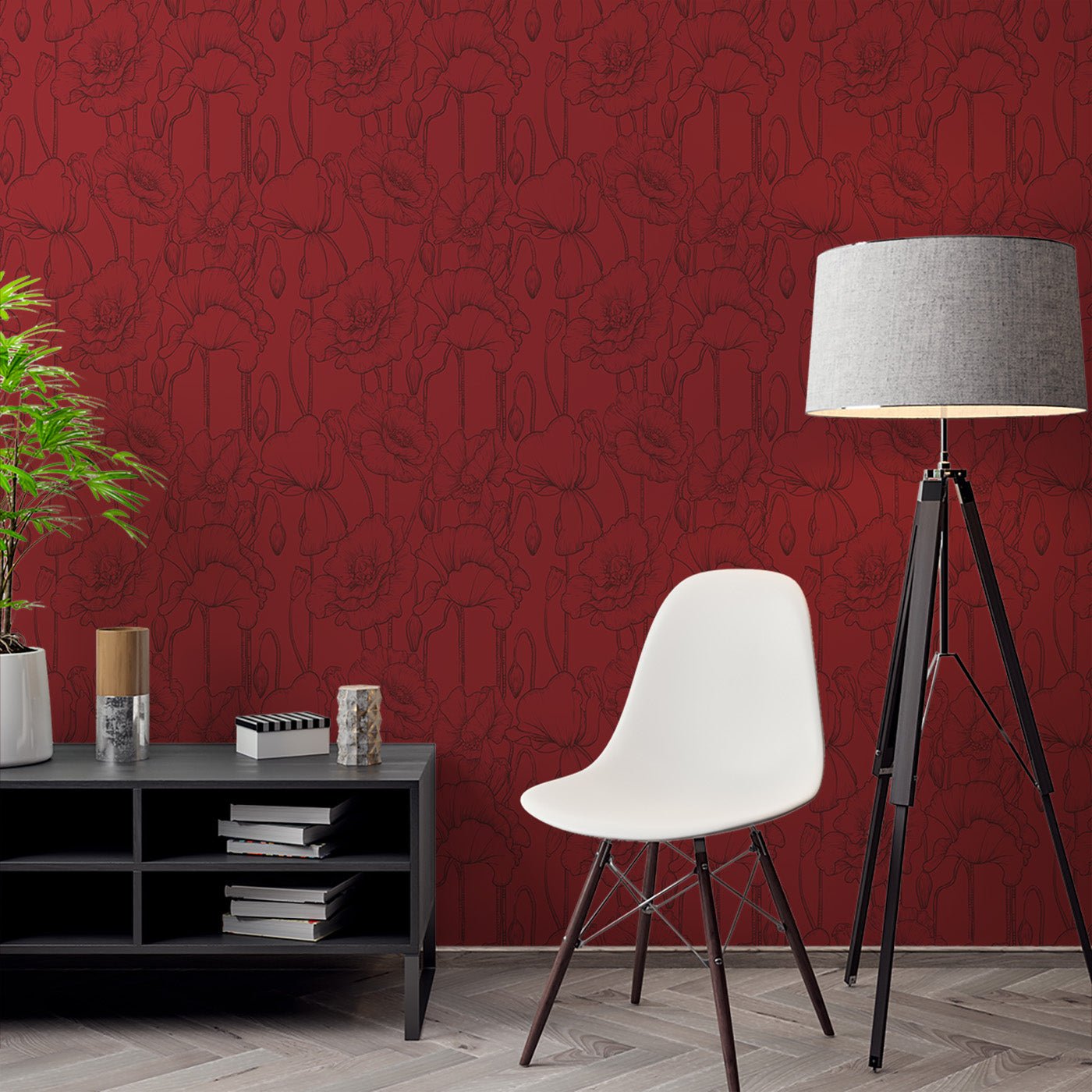 Floral & Leaves Wallpaper WAL1892-F