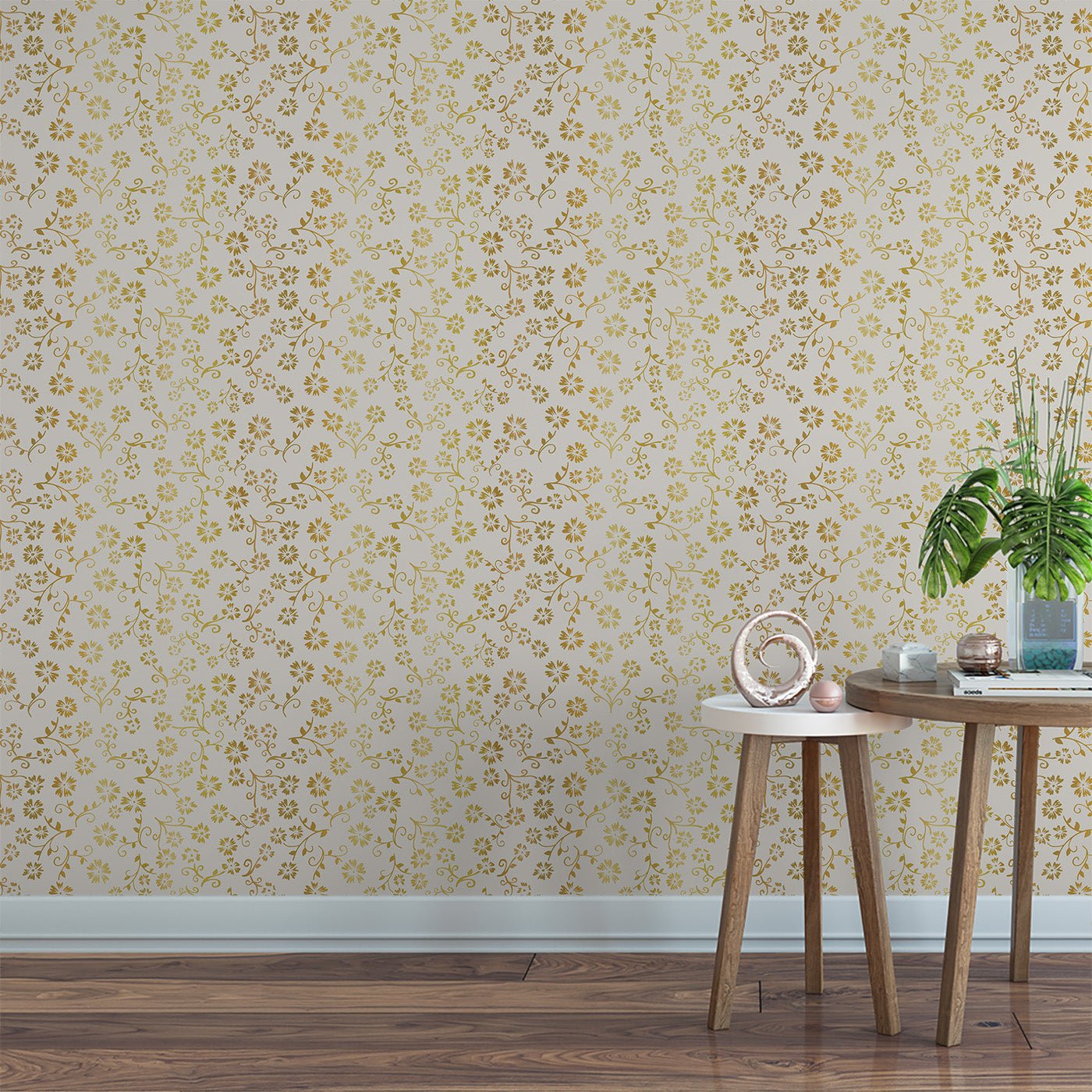 Floral & Leaves Wallpaper WAL1893-F