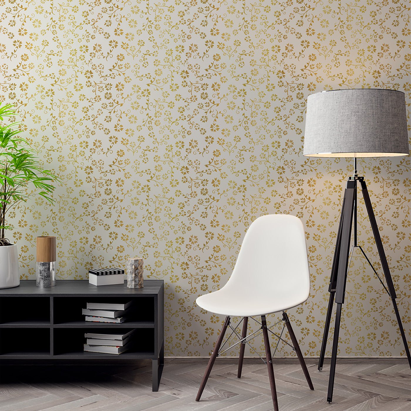 Floral & Leaves Wallpaper WAL1893-F