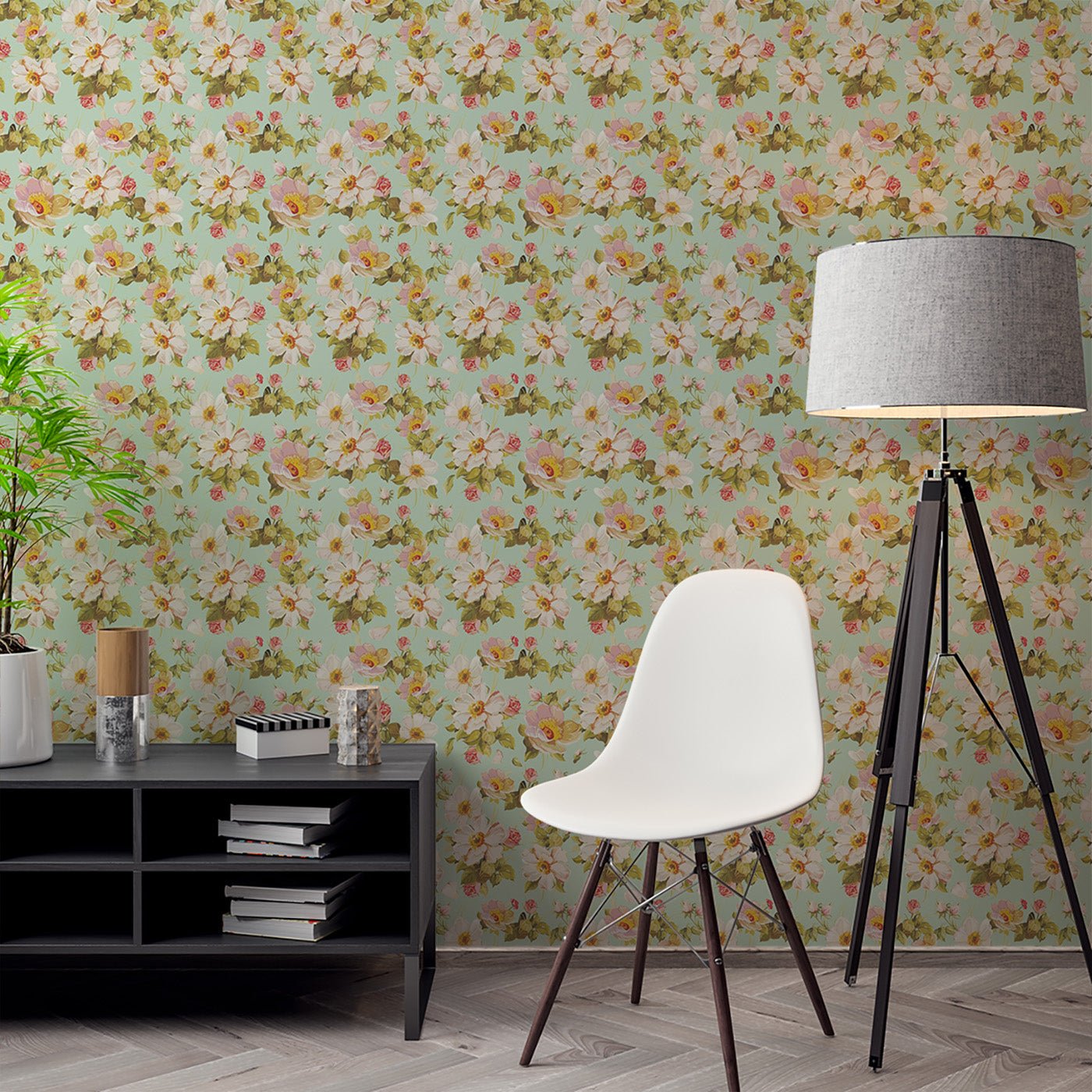 Floral & Leaves Wallpaper WAL1894-F