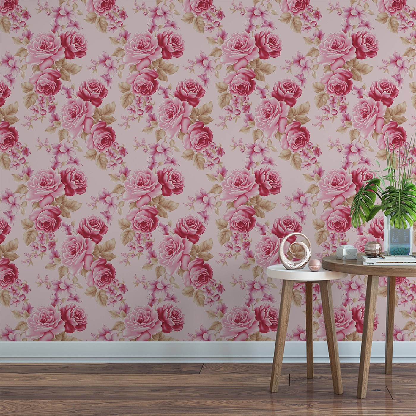 Floral & Leaves Wallpaper WAL1895-F