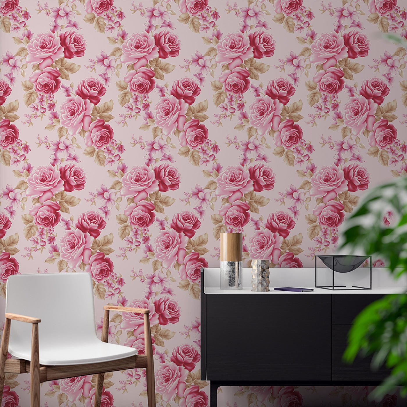 Floral & Leaves Wallpaper WAL1895-F