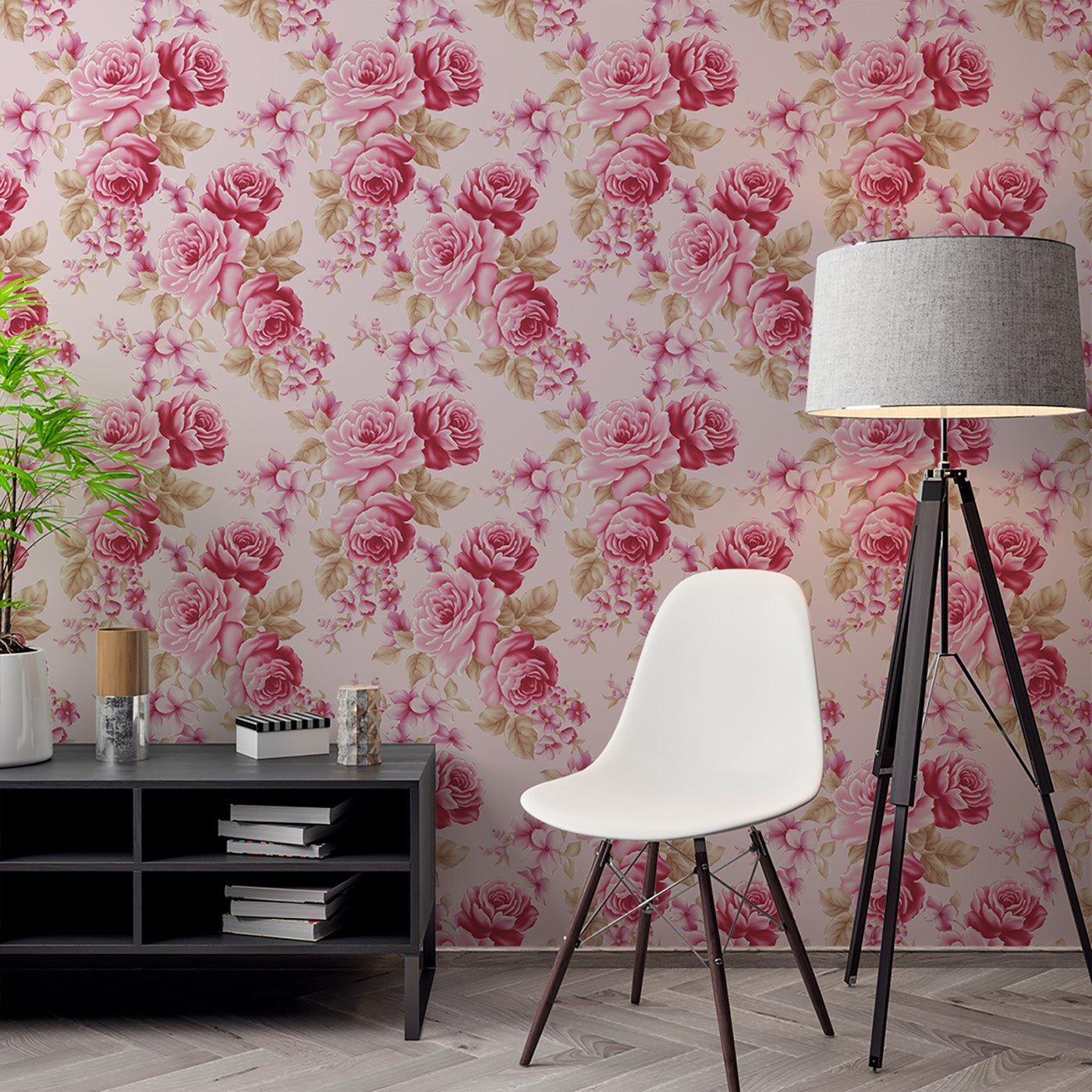 Floral & Leaves Wallpaper WAL1895-F