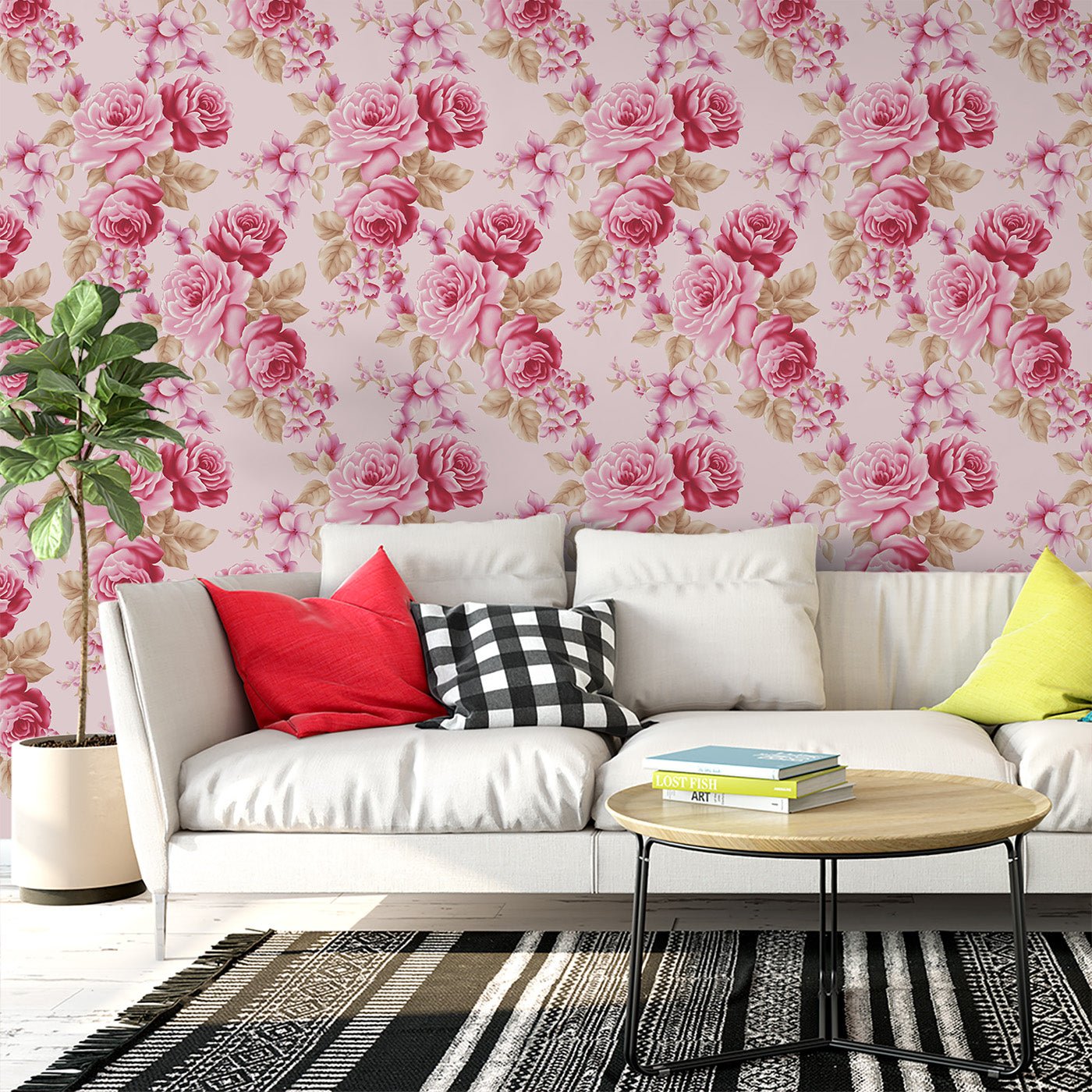 Floral & Leaves Wallpaper WAL1895-F