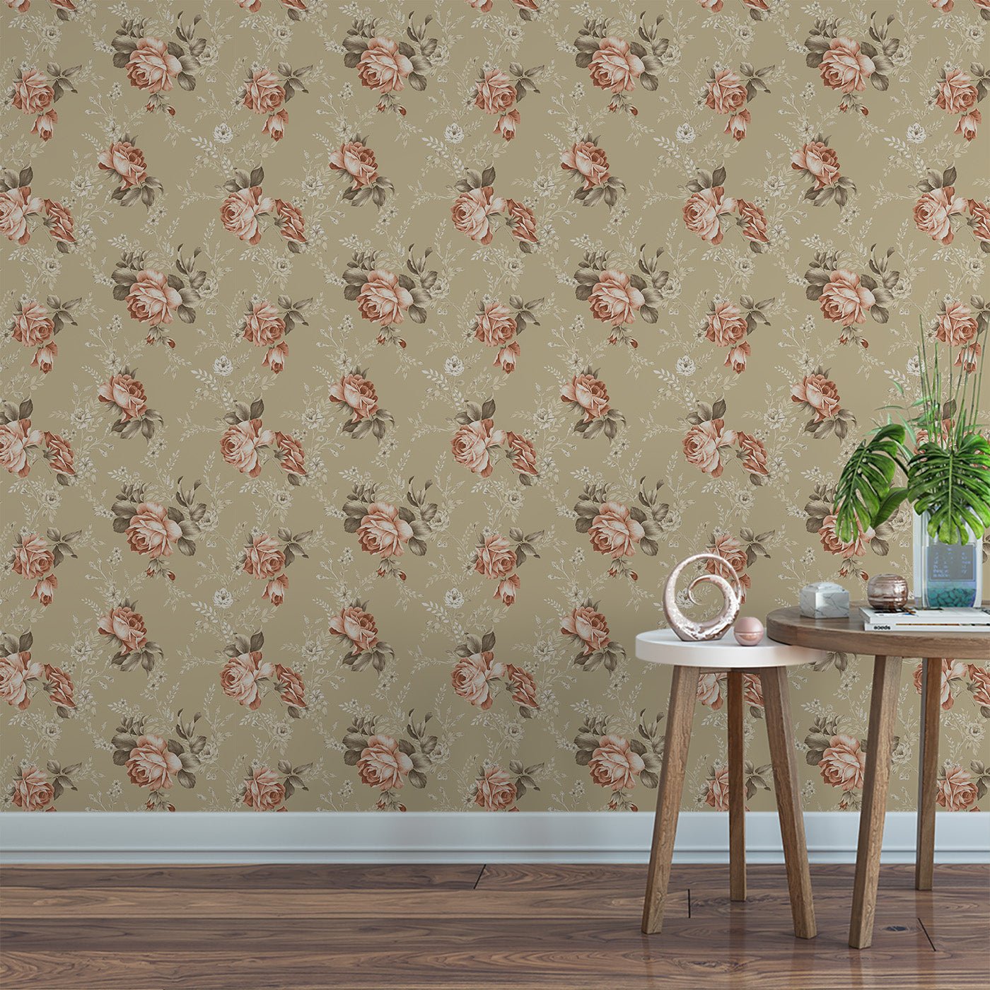 Floral & Leaves Wallpaper WAL1896-F