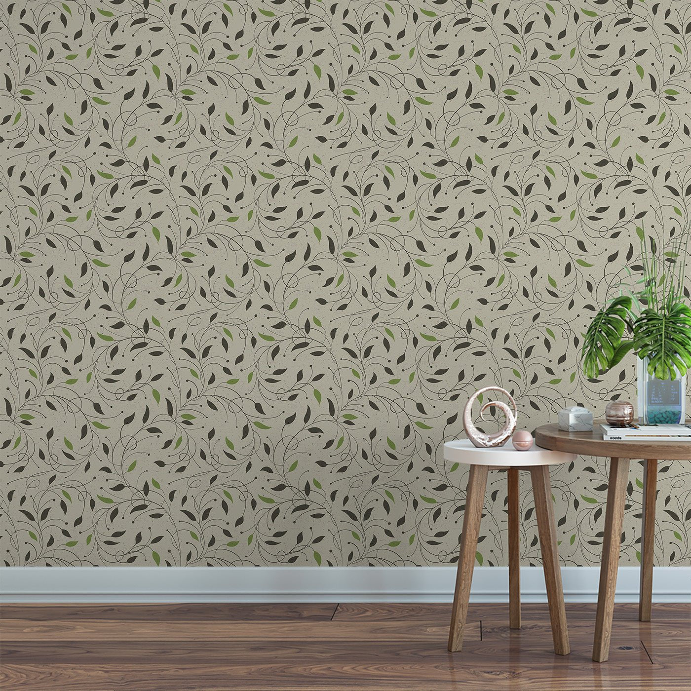 Floral & Leaves Wallpaper WAL1898-F