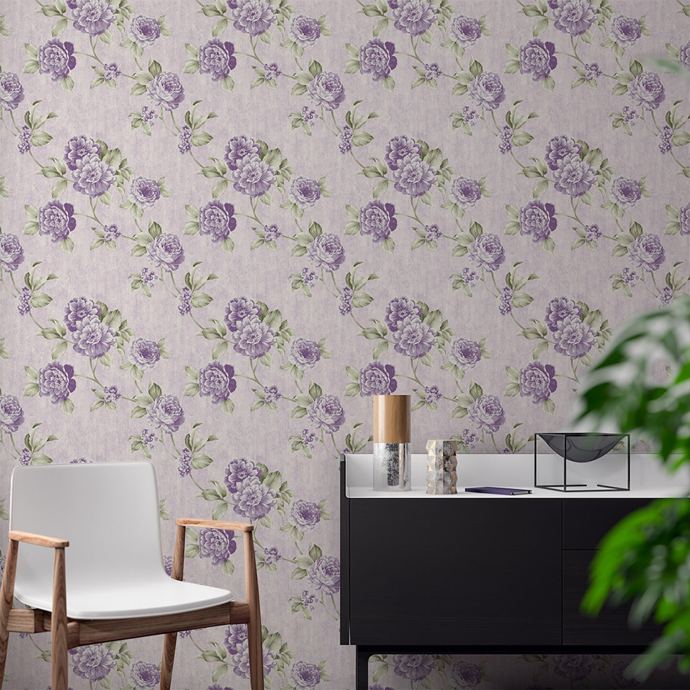 Floral & Leaves Wallpaper WAL1899-F