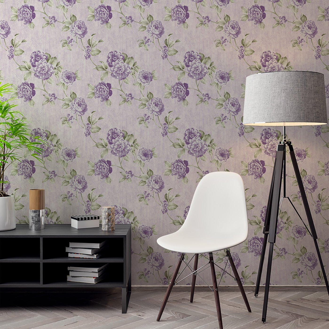 Floral & Leaves Wallpaper WAL1899-F