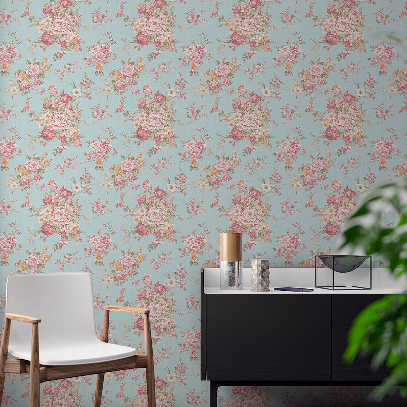 Floral & Leaves Wallpaper WAL1900-F