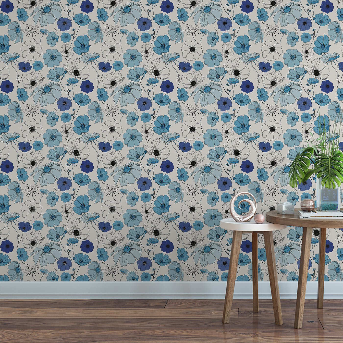 Floral & Leaves Wallpaper WAL1901-F