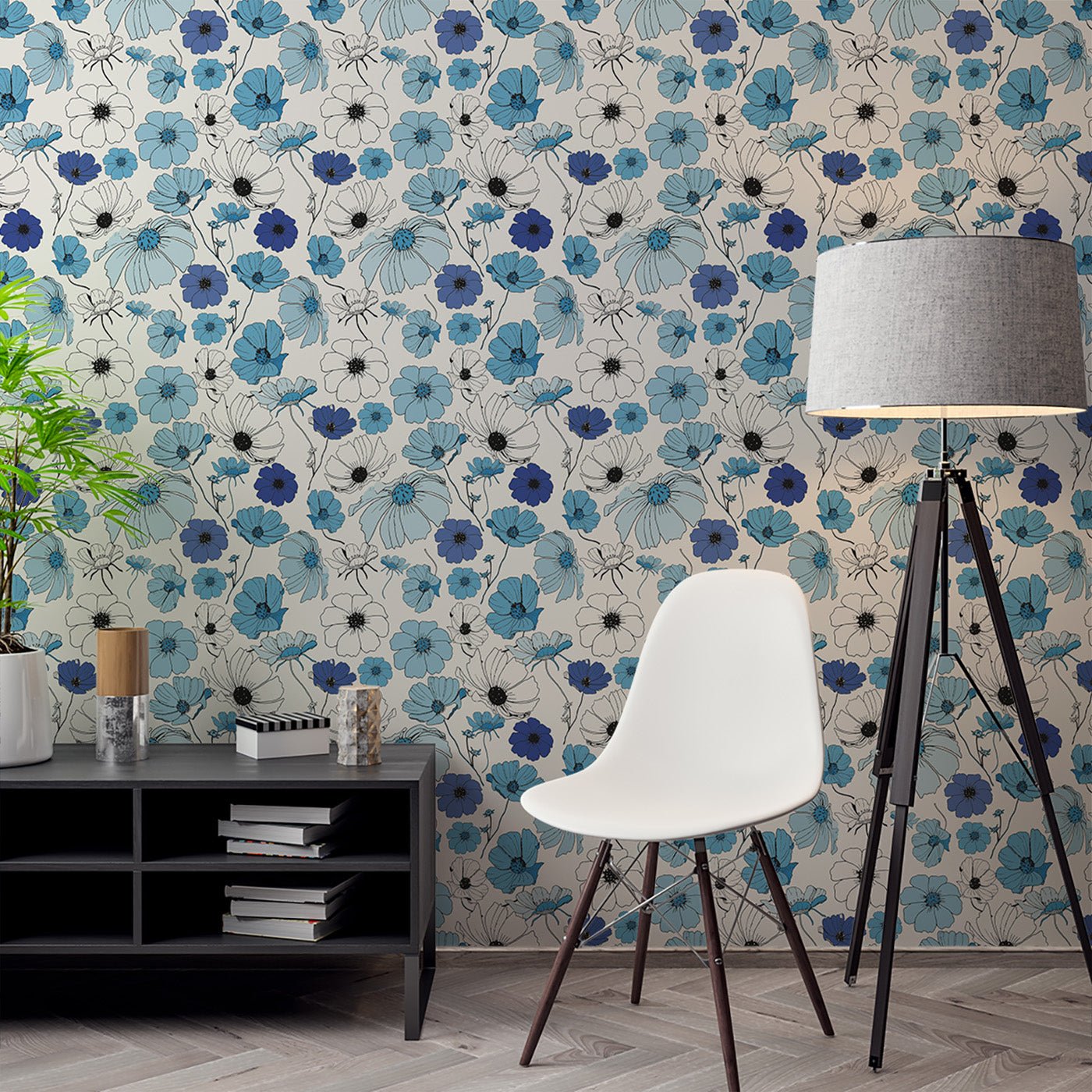 Floral & Leaves Wallpaper WAL1901-F