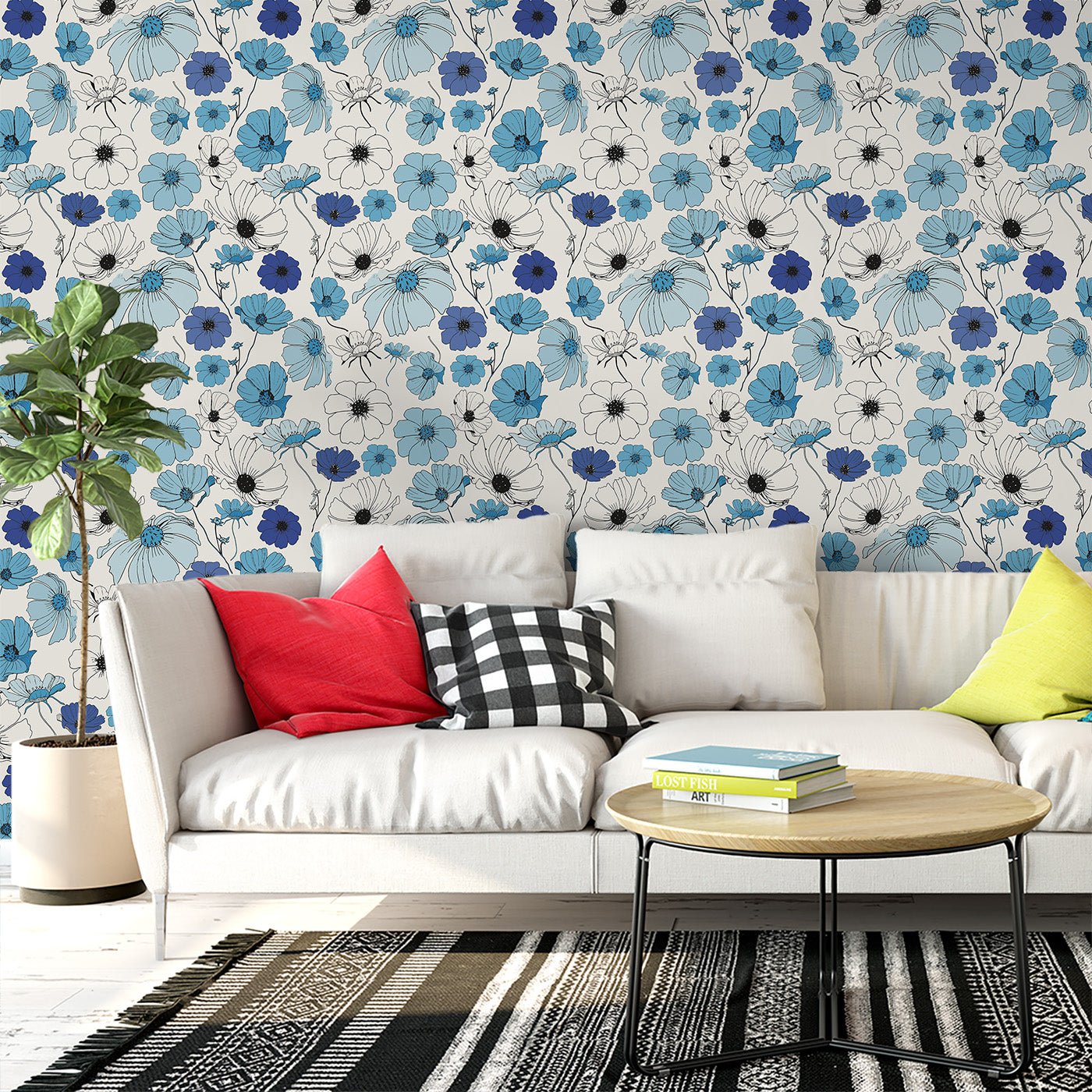 Floral & Leaves Wallpaper WAL1901-F