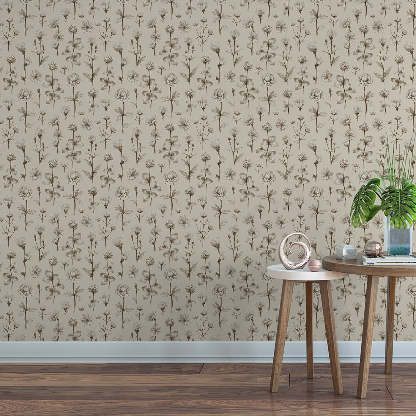 Floral & Leaves Wallpaper WAL1902-F