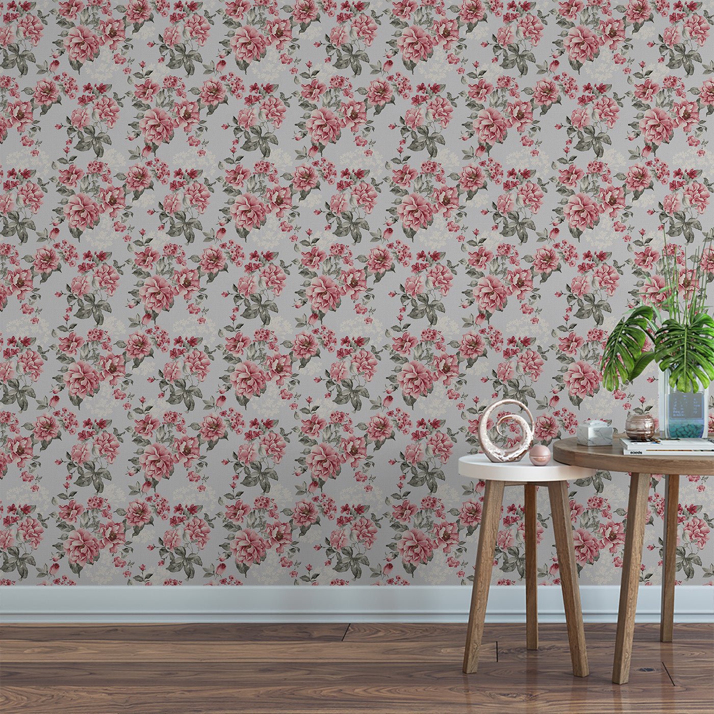 Floral & Leaves Wallpaper WAL1904-F