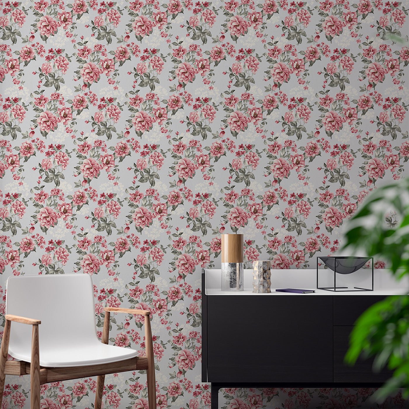 Floral & Leaves Wallpaper WAL1904-F