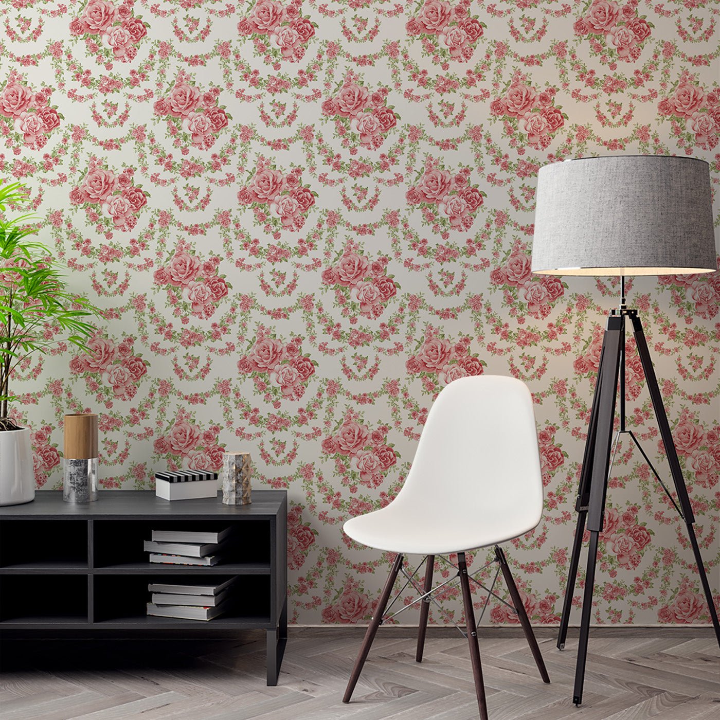 Floral & Leaves Wallpaper WAL1905-F