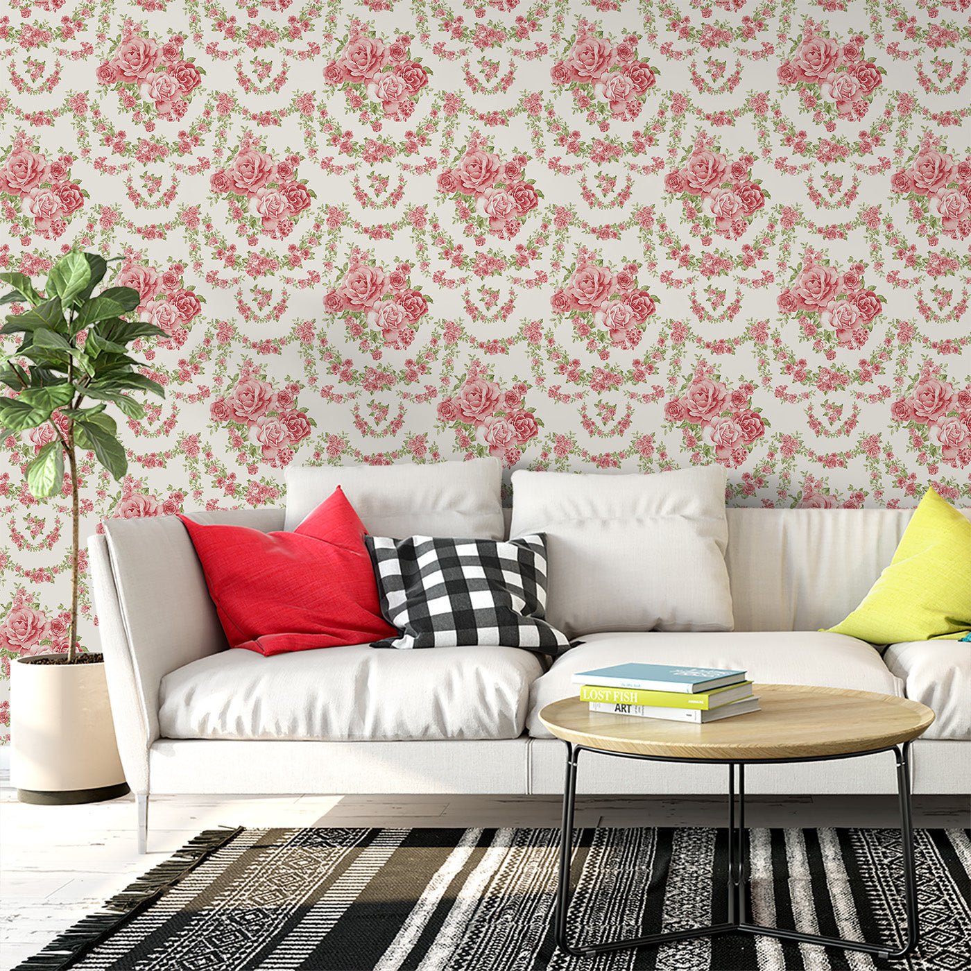 Floral & Leaves Wallpaper WAL1905-F