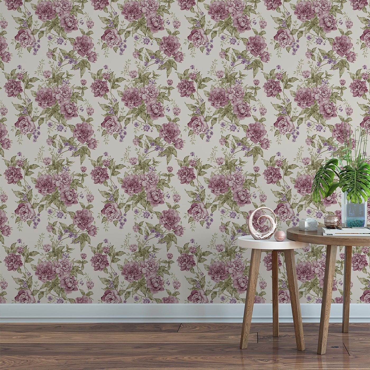 Floral & Leaves Wallpaper WAL1906-F