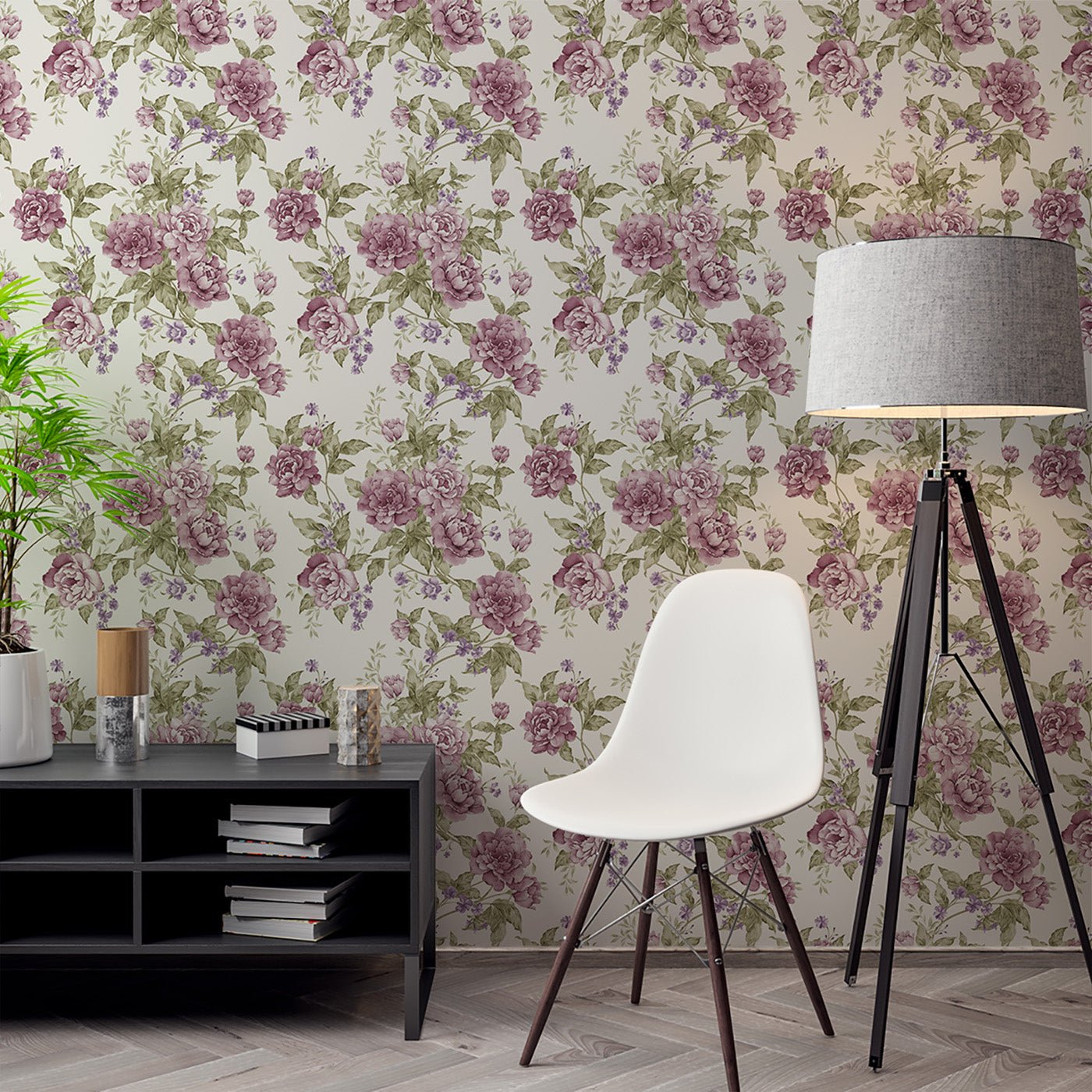 Floral & Leaves Wallpaper WAL1906-F