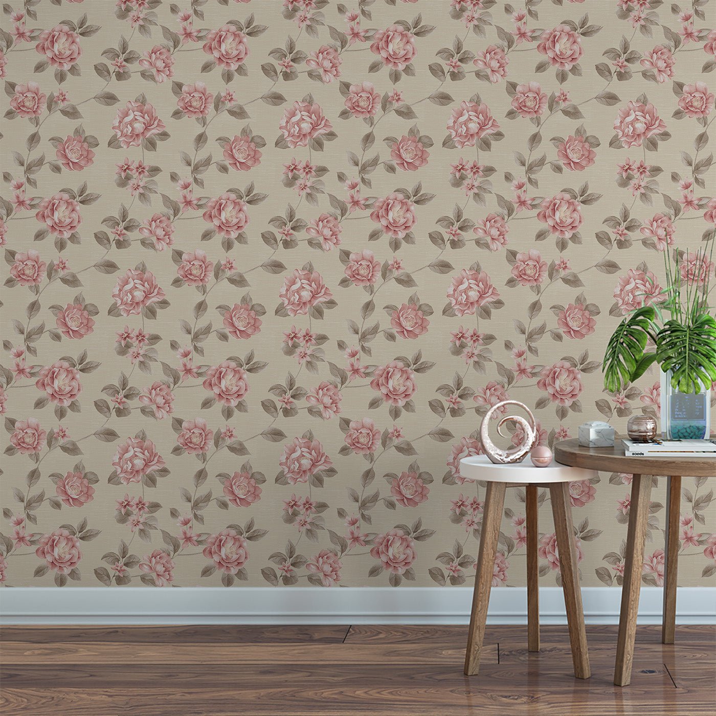 Floral & Leaves Wallpaper WAL1907-F