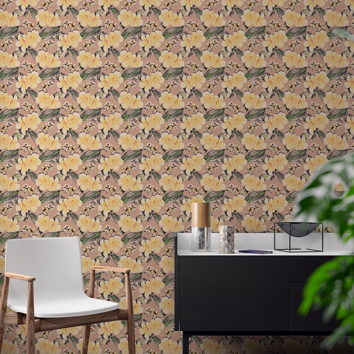 Floral & Leaves Wallpaper WAL1910-F