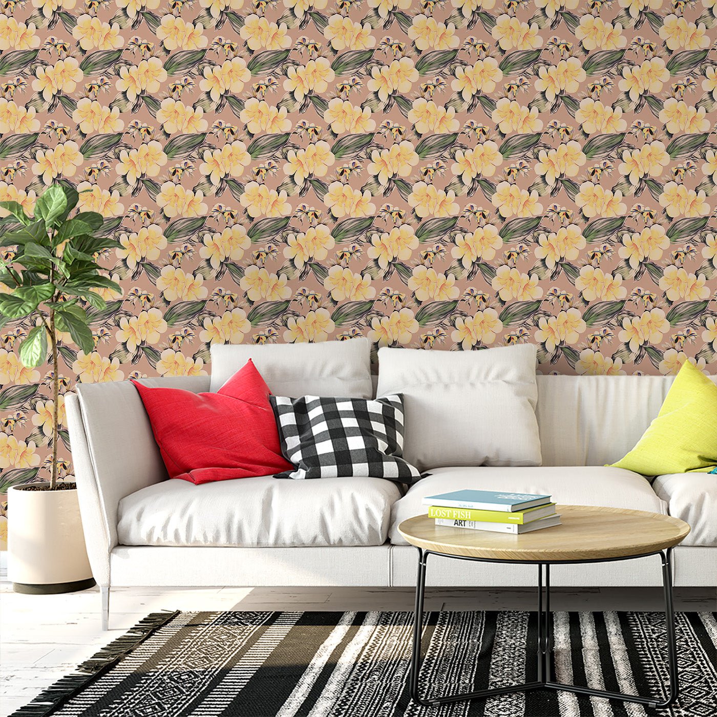 Floral & Leaves Wallpaper WAL1910-F