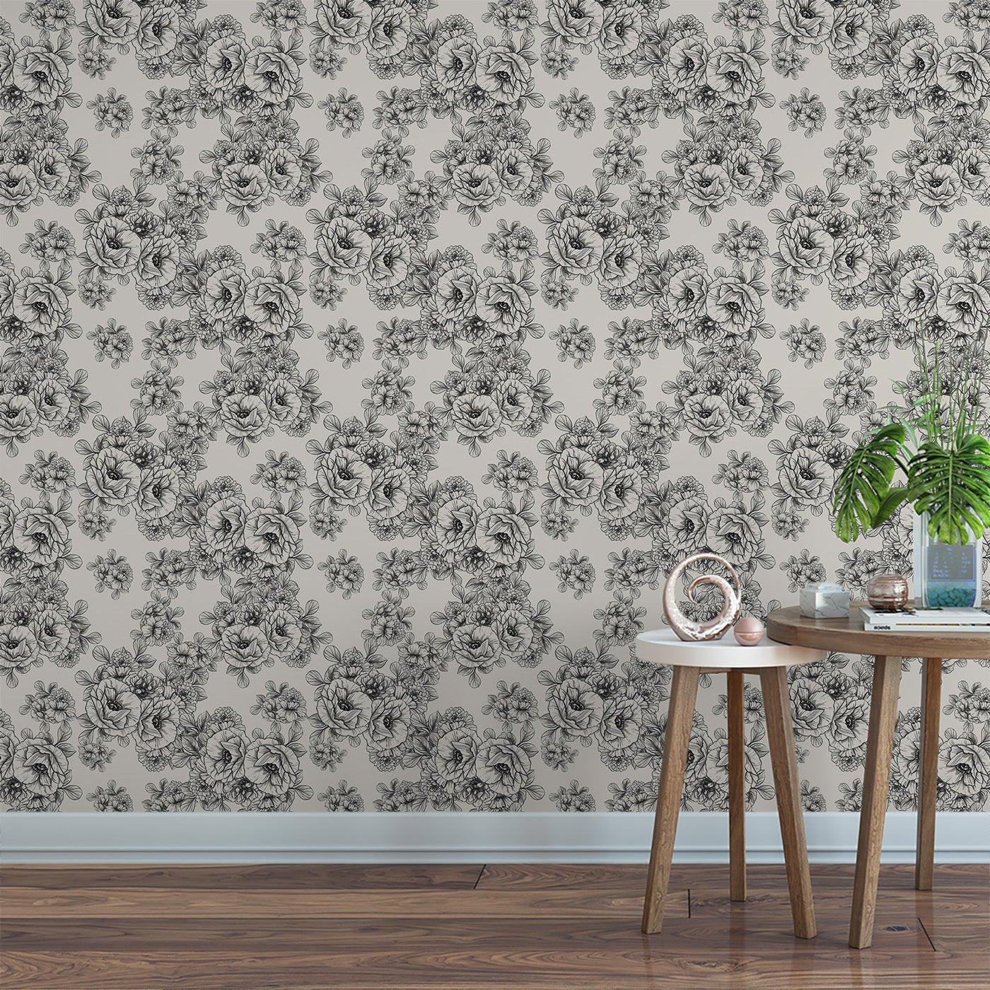 Floral & Leaves Wallpaper WAL1911-F