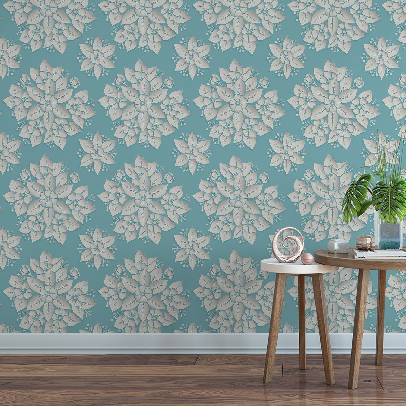 Floral & Leaves Wallpaper WAL1912-F