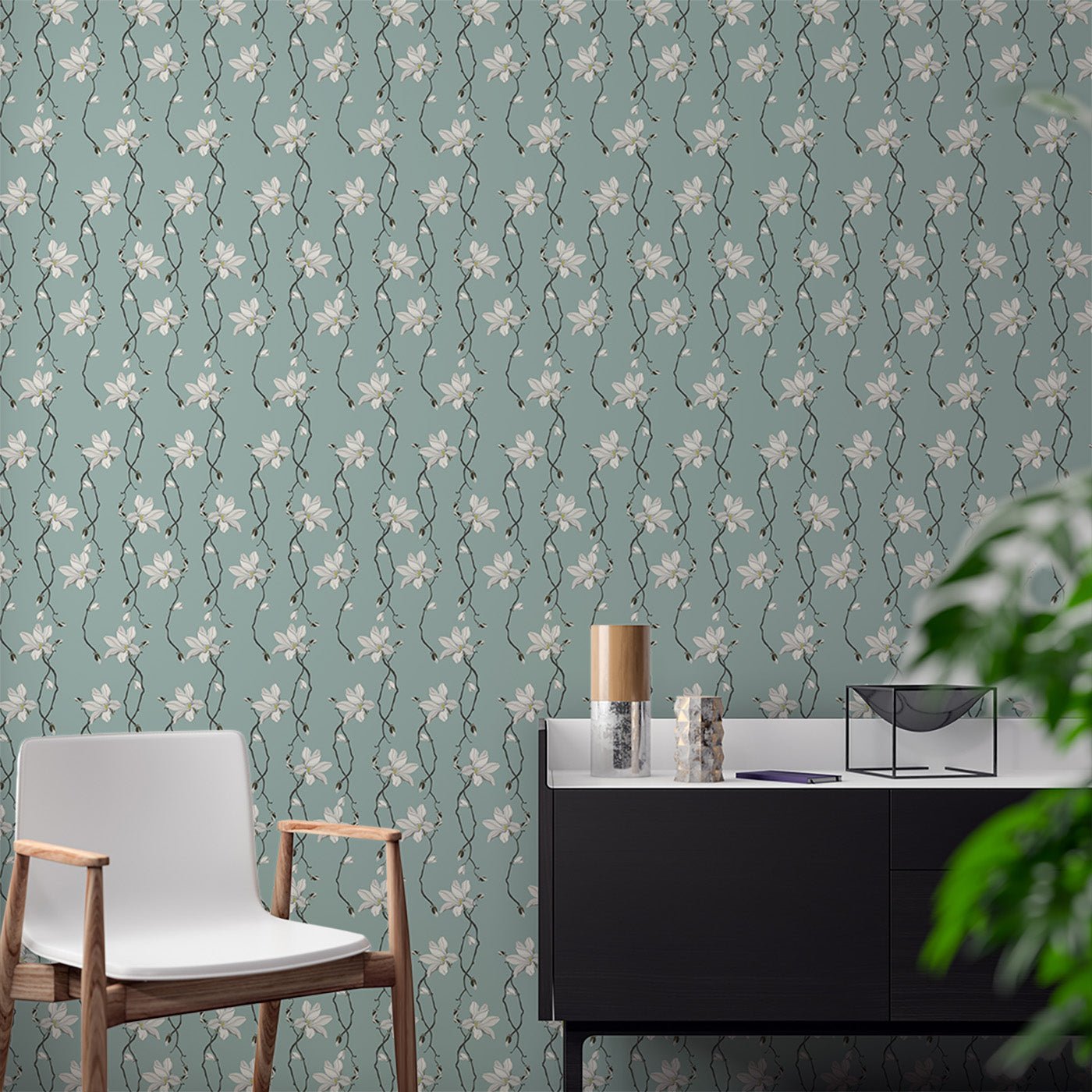 Floral & Leaves Wallpaper WAL1913-F