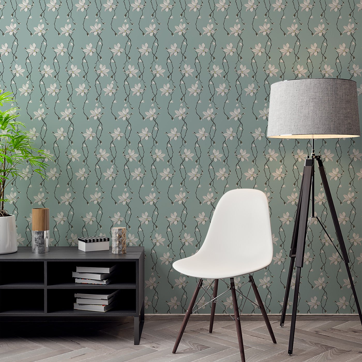 Floral & Leaves Wallpaper WAL1913-F