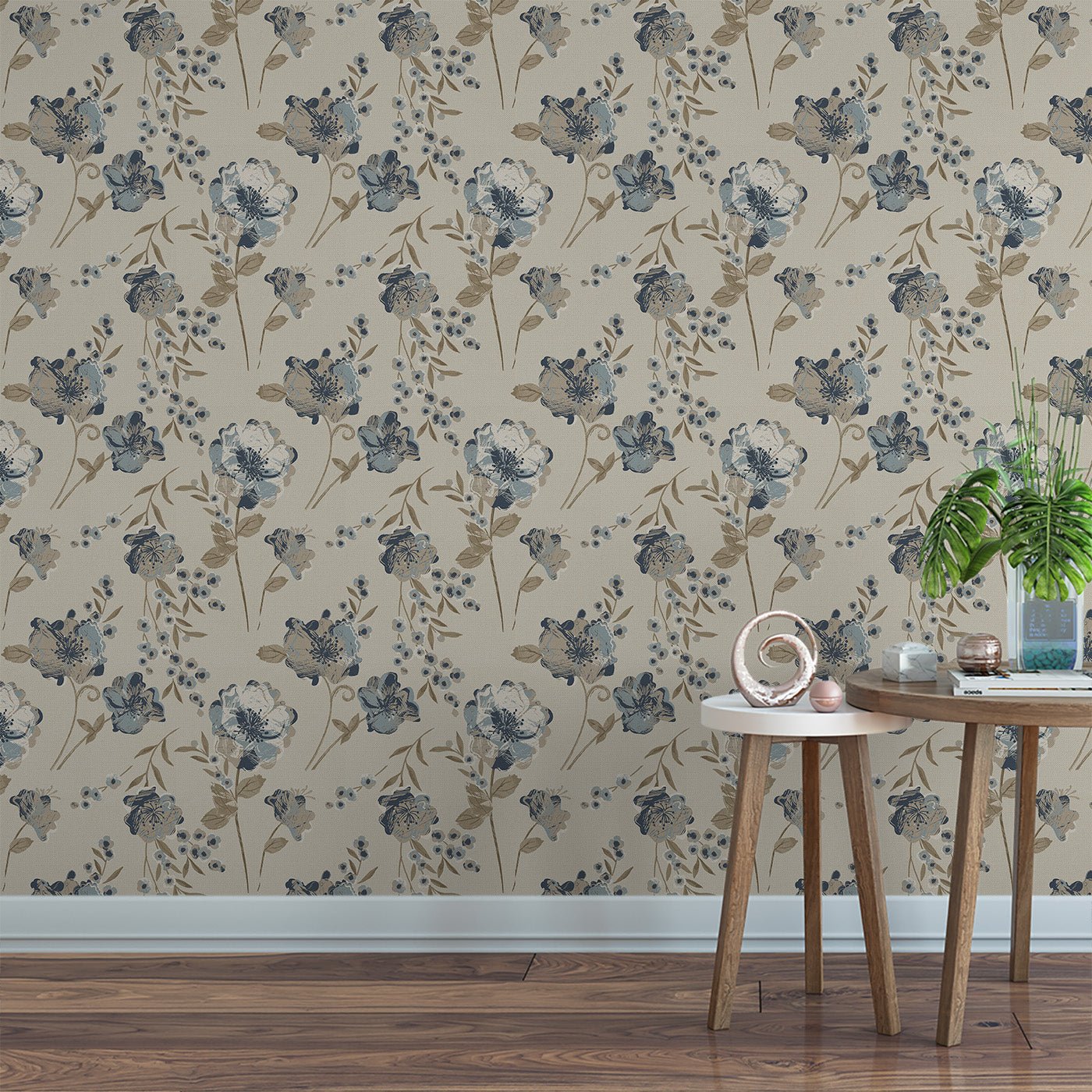 Floral & Leaves Wallpaper WAL1915-F