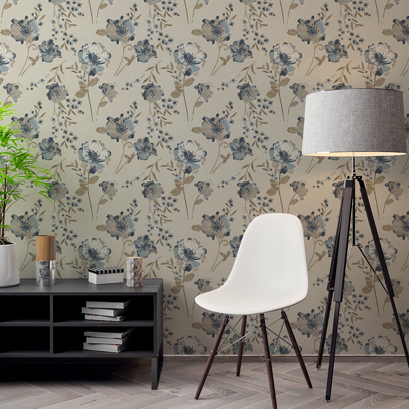 Floral & Leaves Wallpaper WAL1915-F