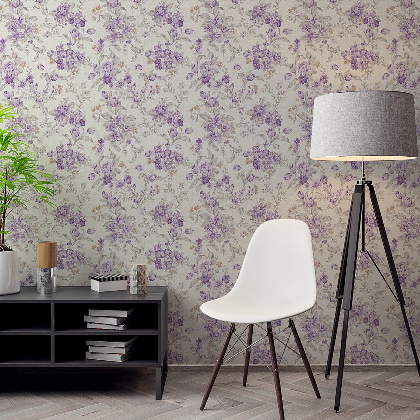 Floral & Leaves Wallpaper WAL1917-F