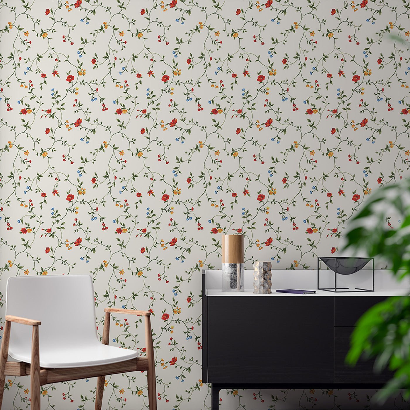 Floral & Leaves Wallpaper WAL1918-F